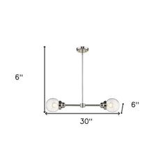 Portsmith 2-Light Polished Nickel Island Pendant - Homeroots
