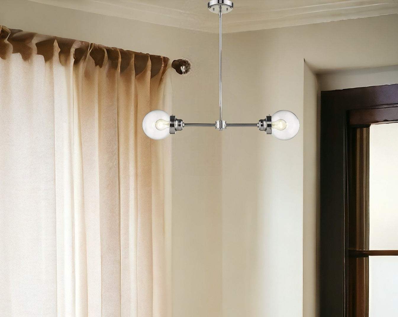 Portsmith 2-Light Polished Nickel Island Pendant - Homeroots - Flyclothing LLC