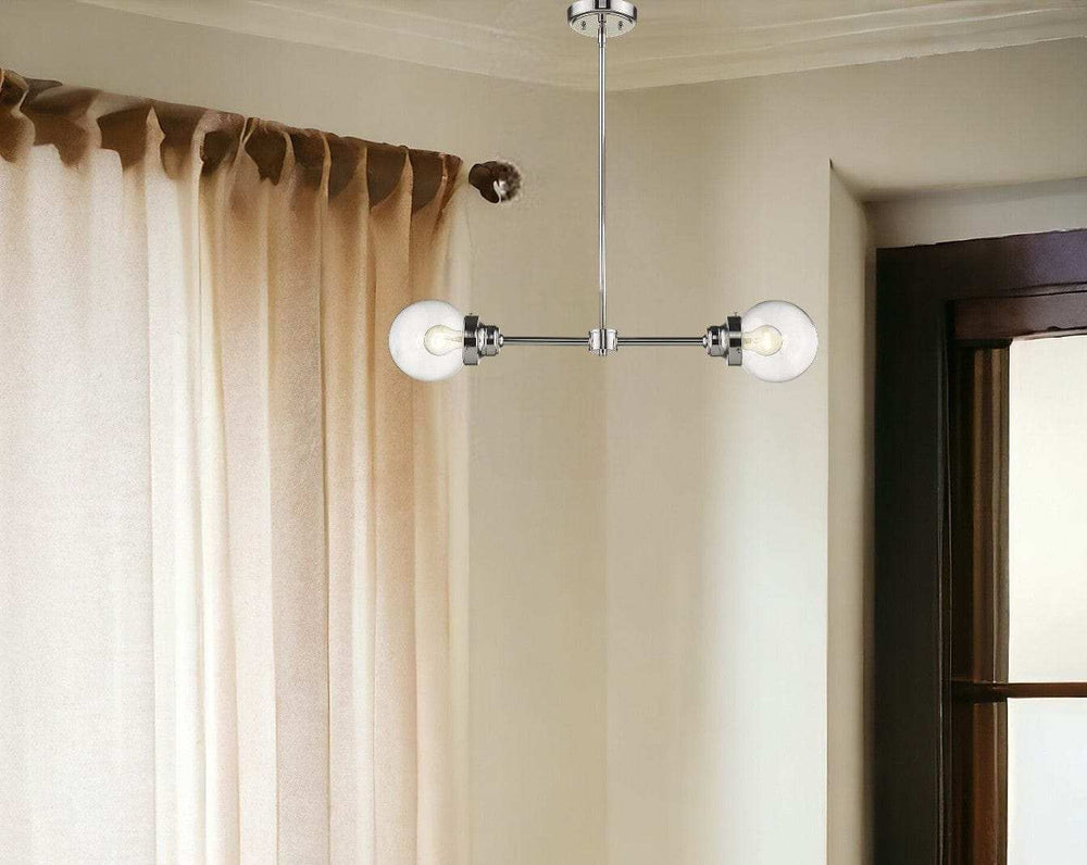 Portsmith 2-Light Polished Nickel Island Pendant - Homeroots - Flyclothing LLC