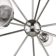 Silver Sputnik Twelve Light Metal Dimmable Chandelier With Clear Shades - Homeroots