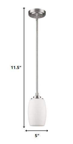 Silver Hanging Light with Frosted Glass Shade - Homeroots - Flyclothing LLC