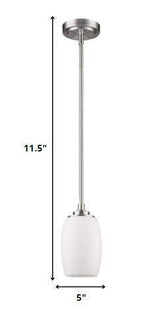 Silver Hanging Light with Frosted Glass Shade - Homeroots - Flyclothing LLC