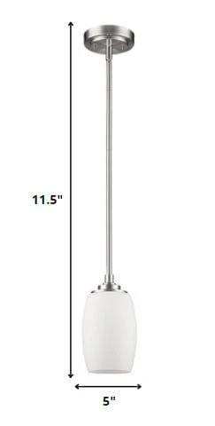 Silver Hanging Light with Frosted Glass Shade - Homeroots - Flyclothing LLC