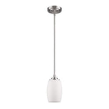 Silver Hanging Light with Frosted Glass Shade - Homeroots - Flyclothing LLC