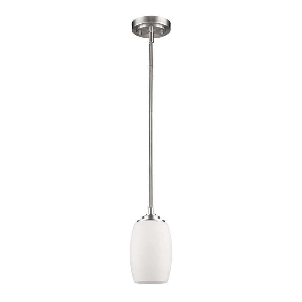 Silver Hanging Light with Frosted Glass Shade - Homeroots - Flyclothing LLC