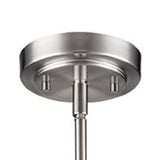 Silver Hanging Light with Frosted Glass Shade - Homeroots