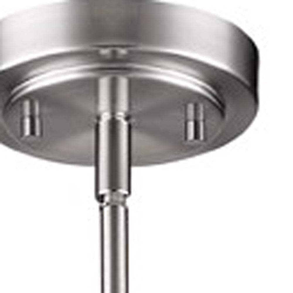 Silver Hanging Light with Frosted Glass Shade - Homeroots - Flyclothing LLC