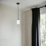 Bronze Frosted Glass Hanging Light - Homeroots