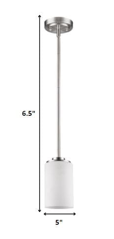 Silver Frosted Glass Hanging Light - Homeroots