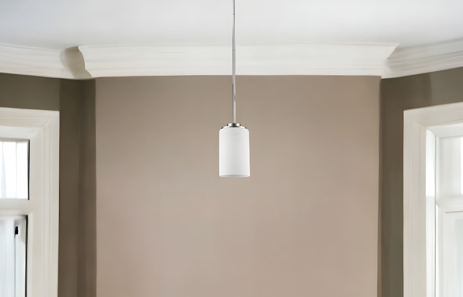Silver Frosted Glass Hanging Light - Homeroots