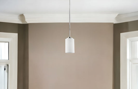 Silver Frosted Glass Hanging Light - Homeroots