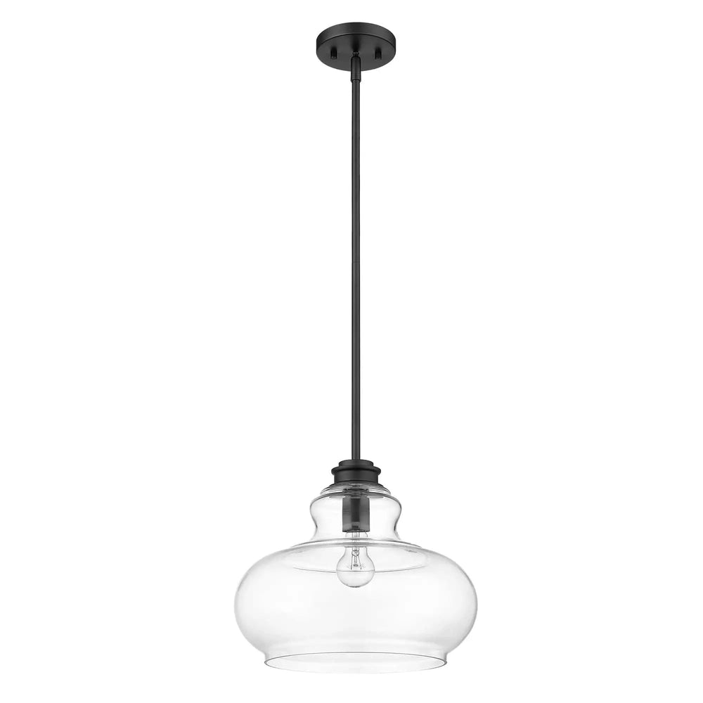 Torrel 1-Light Matte Black Pendant - Homeroots