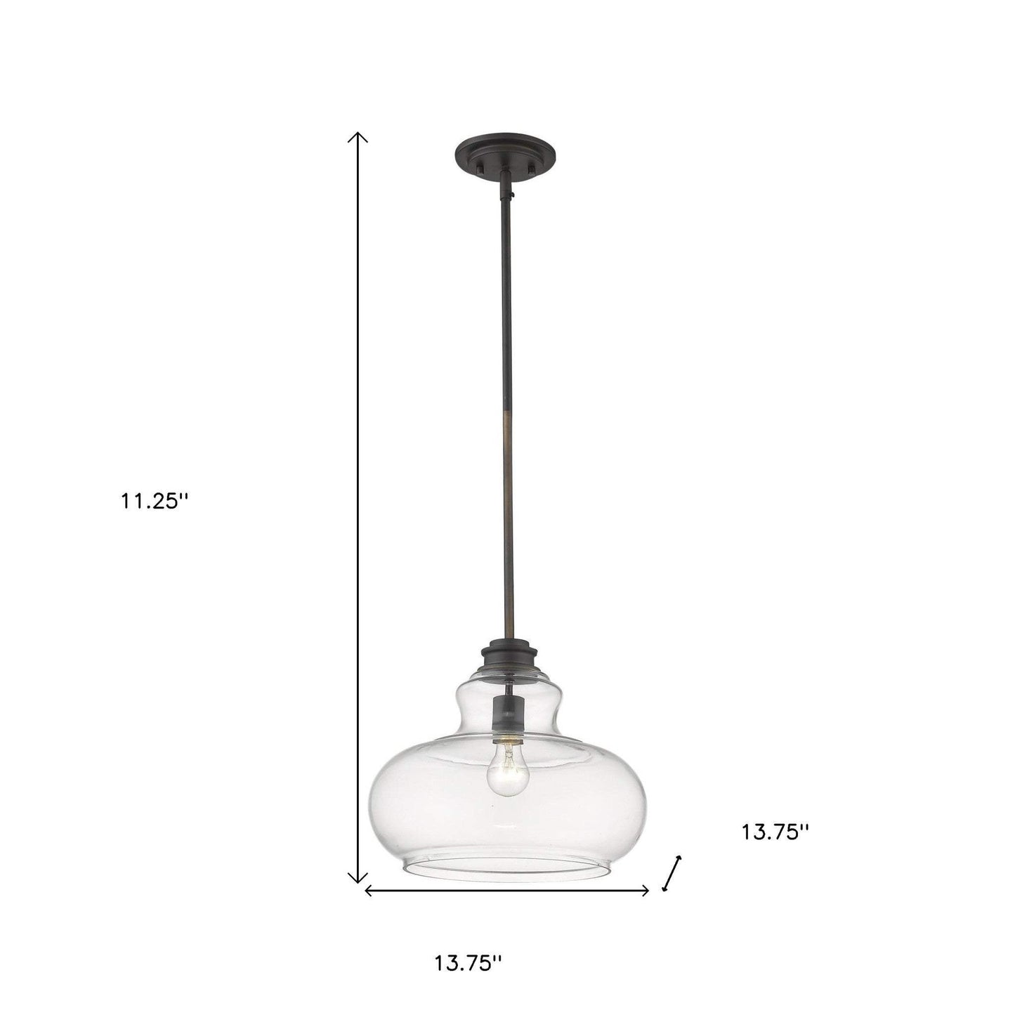 Torrel 1-Light Oil-Rubbed Bronze Pendant - Homeroots - Flyclothing LLC