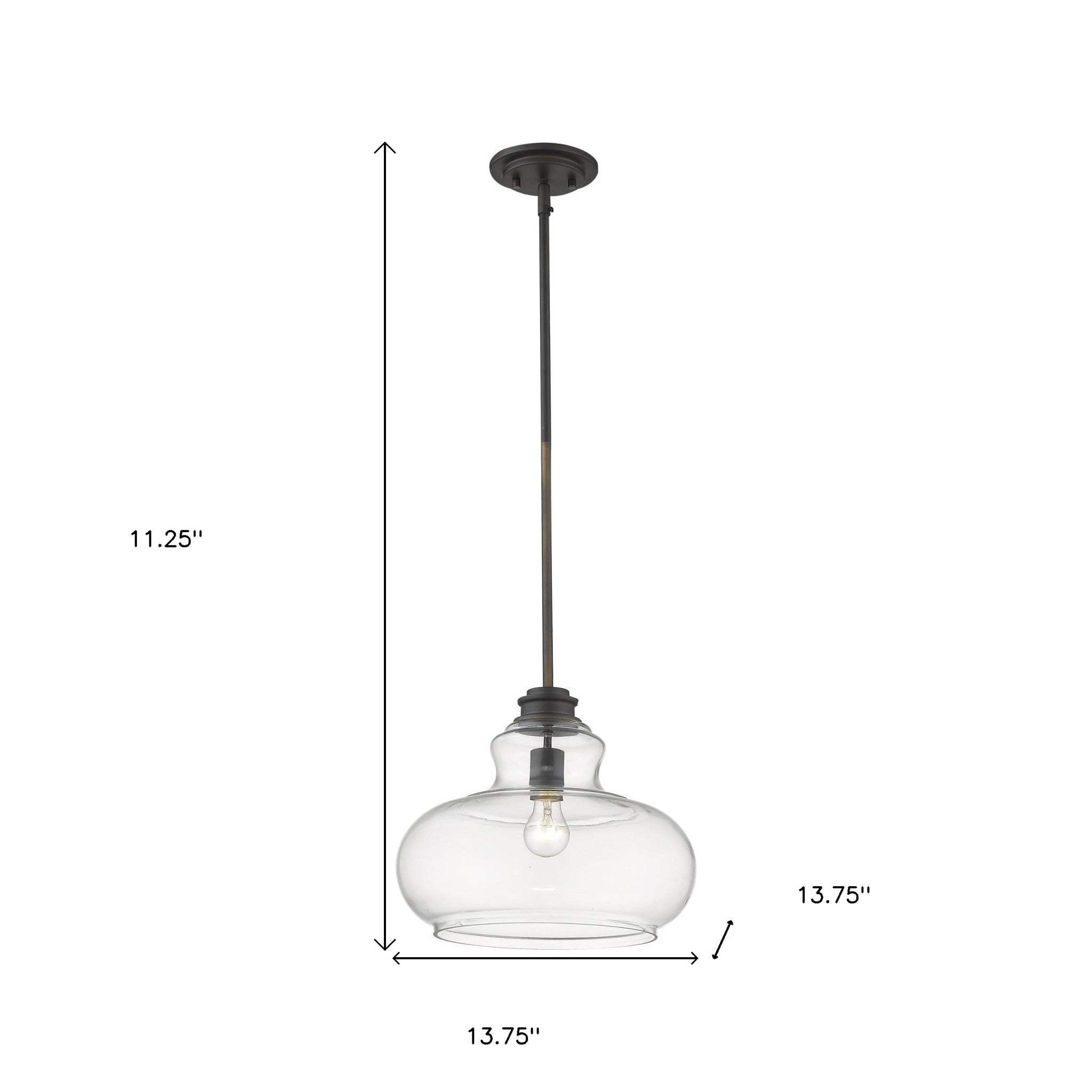 Torrel 1-Light Oil-Rubbed Bronze Pendant - Homeroots - Flyclothing LLC