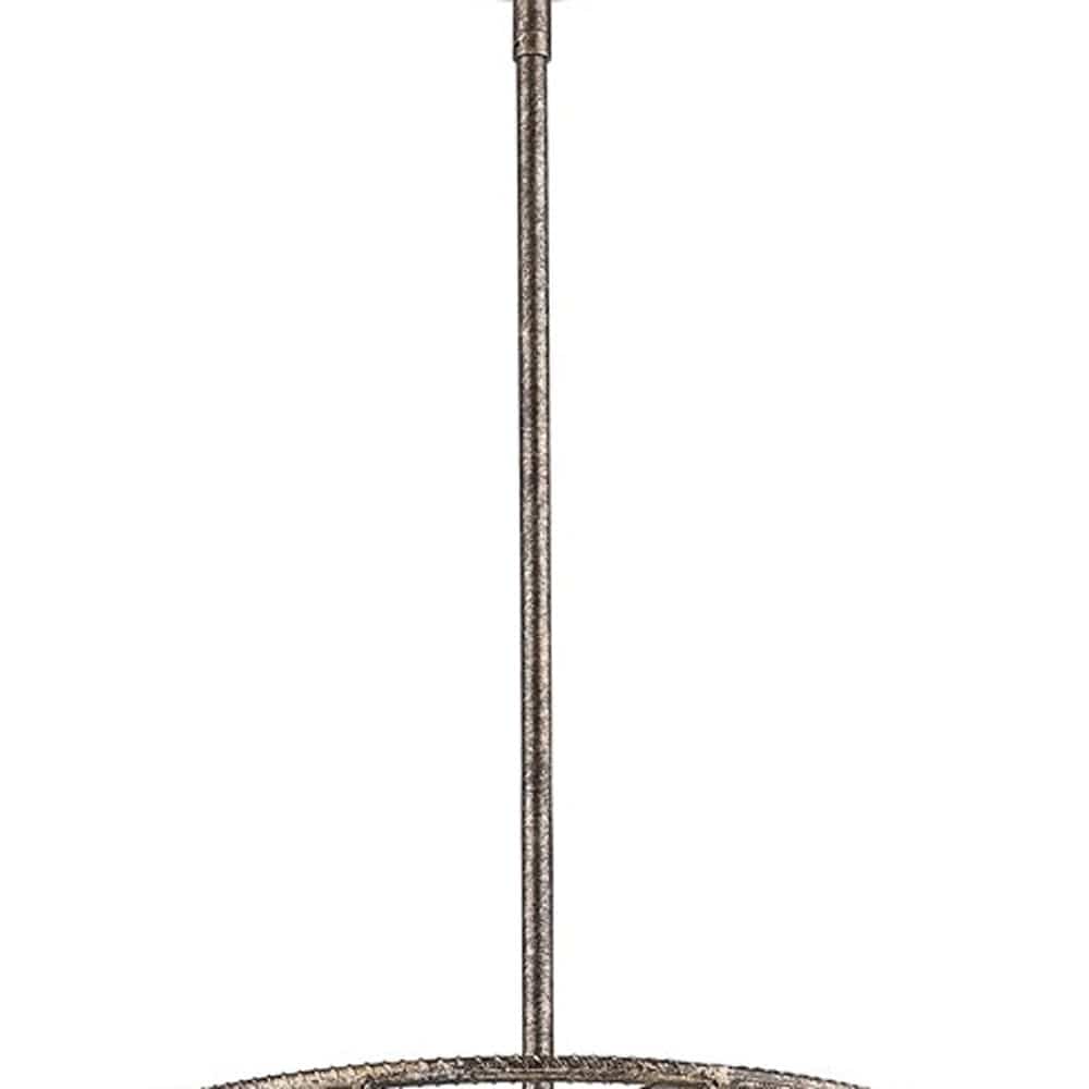 Rebarre 4-Light Antique Silver Drum Pendant With Open Cage Shade - Homeroots