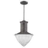 Skylar 1-Light Ash Pendant With Halophane Glass Shade - Homeroots