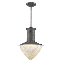 Skylar 1-Light Ash Pendant With Halophane Glass Shade - Homeroots