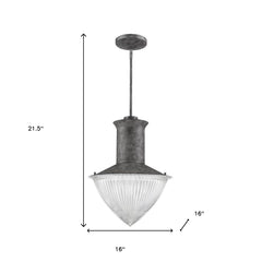 Skylar 1-Light Ash Pendant With Halophane Glass Shade - Homeroots