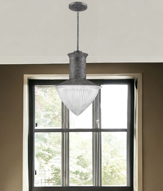 Skylar 1-Light Ash Pendant With Halophane Glass Shade - Homeroots