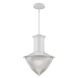 Skylar 1-Light White Pendant With Halophane Glass Shade - Homeroots - Flyclothing LLC