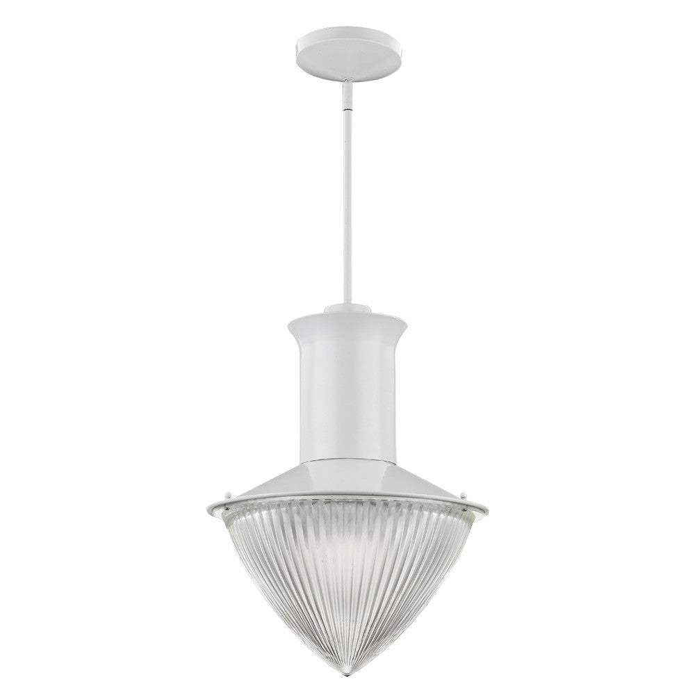 Skylar 1-Light White Pendant With Halophane Glass Shade - Homeroots - Flyclothing LLC