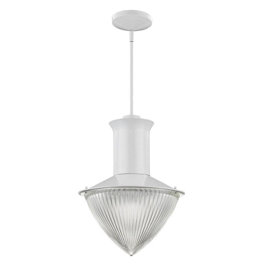 Skylar 1-Light White Pendant With Halophane Glass Shade - Homeroots