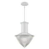 Skylar 1-Light White Pendant With Halophane Glass Shade - Homeroots