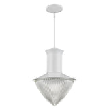 Skylar 1-Light White Pendant With Halophane Glass Shade - Homeroots