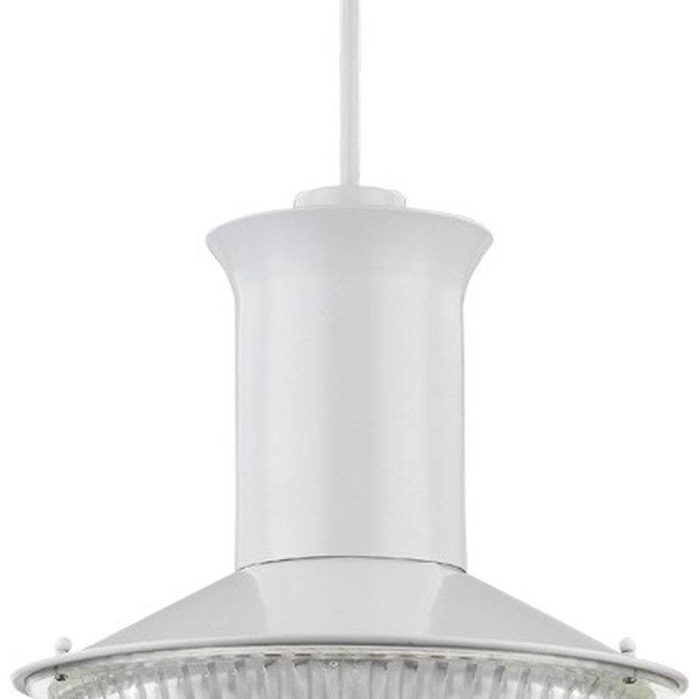 Skylar 1-Light White Pendant With Halophane Glass Shade - Homeroots - Flyclothing LLC