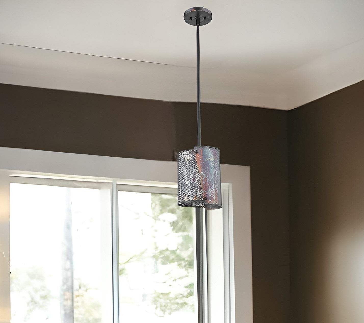 Ryker 1-Light Bronze Patina Pendant - Homeroots - Flyclothing LLC