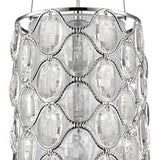 Isabella 1-Light Polished Nickel Drum Pendant With Crystal Accents - Homeroots - Flyclothing LLC
