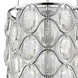 Isabella 1-Light Polished Nickel Drum Pendant With Crystal Accents - Homeroots - Flyclothing LLC