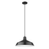 Industrial Matte Black Hanging Light - Homeroots