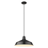 Industrial Matte Black Hanging Light - Homeroots