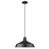Industrial Matte Black Hanging Light - Homeroots