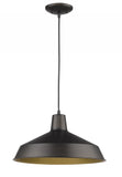 Industrial Brushed Bronze Hanging Light - Homeroots