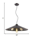 Alcove 4-Light Oil-Rubbed Bronze Pendant With Raw Brass Interior Shade - Homeroots - Flyclothing LLC