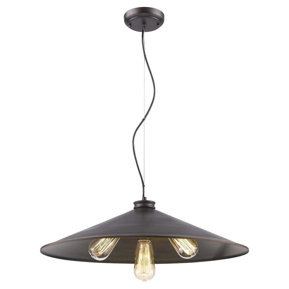Alcove 4-Light Oil-Rubbed Bronze Pendant With Raw Brass Interior Shade - Homeroots - Flyclothing LLC