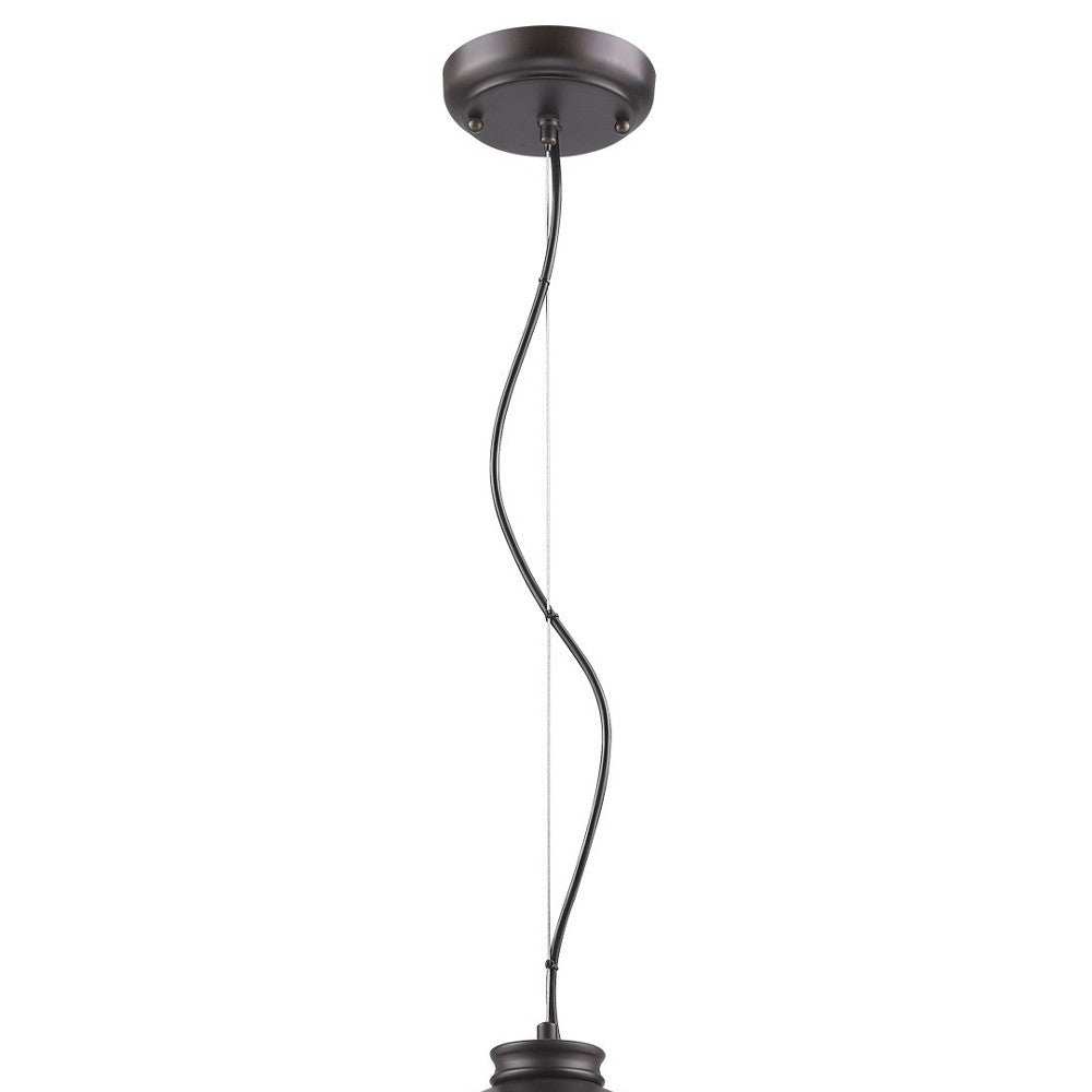 Alcove 4-Light Oil-Rubbed Bronze Pendant With Raw Brass Interior Shade - Homeroots - Flyclothing LLC