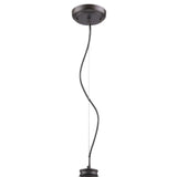 Alcove 4-Light Oil-Rubbed Bronze Pendant With Raw Brass Interior Shade - Homeroots