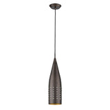 Narrow Bronze Hanging Light with Glass Studs - Homeroots
