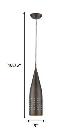 Narrow Bronze Hanging Light with Glass Studs - Homeroots - Flyclothing LLC