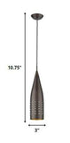 Narrow Bronze Hanging Light with Glass Studs - Homeroots - Flyclothing LLC