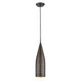 Narrow Bronze Hanging Light with Glass Studs - Homeroots