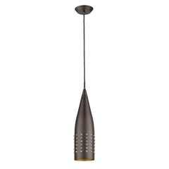 Narrow Bronze Hanging Light with Glass Studs - Homeroots
