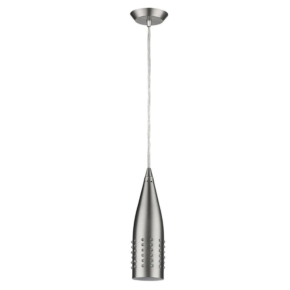 Narrow Silver Hanging Light with Glass Studs - Homeroots