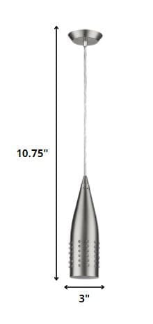 Narrow Silver Hanging Light with Glass Studs - Homeroots
