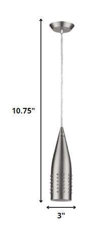 Narrow Silver Hanging Light with Glass Studs - Homeroots - Flyclothing LLC