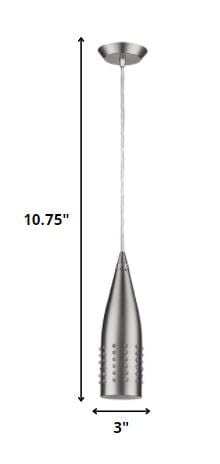 Narrow Silver Hanging Light with Glass Studs - Homeroots - Flyclothing LLC