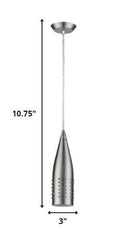 Narrow Silver Hanging Light with Glass Studs - Homeroots